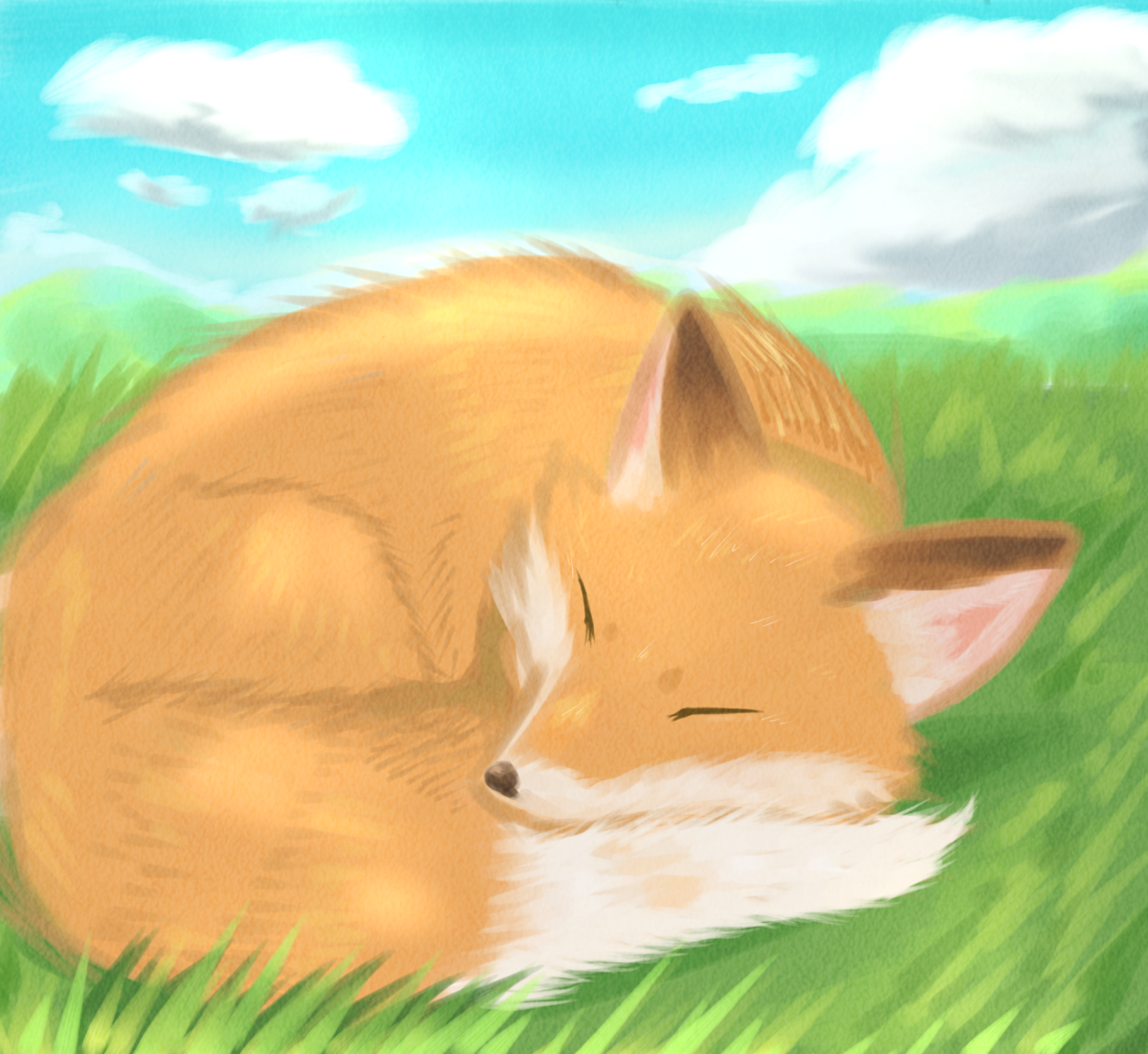 イラスト紹介 寝ている狐のイラスト Novalue 自分らしさで彩るメディア
