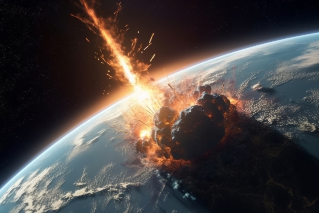 地球に落下する隕石