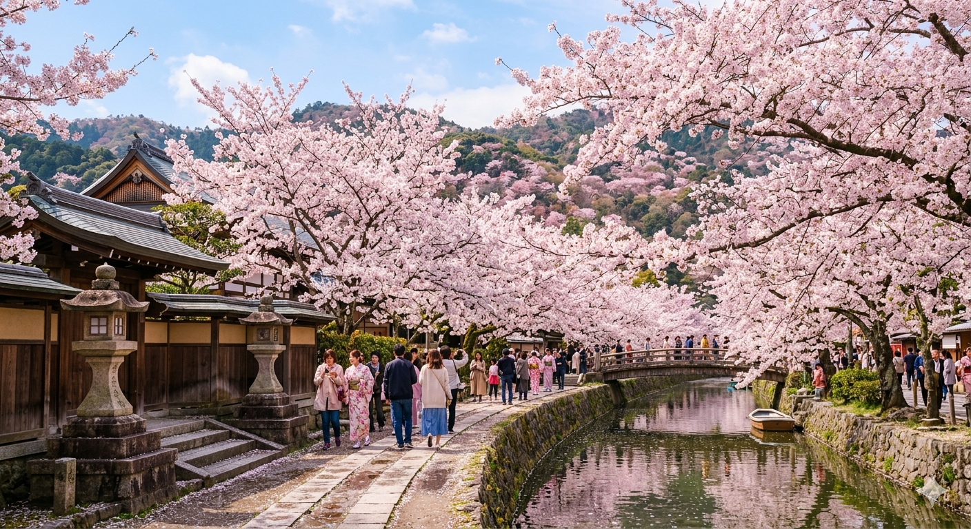 【桜花風景図】山田秋衛 998 屋形船 花見 掛け軸　肉筆 花見をした事について - novalue - 自分らしさで彩るメディア